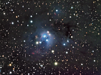 NGC 7129  Reflection Nebula in Cepheus. Taken at home on 09/20/09, 09/23/09, 09/24/09, 09/25/09. Meade RCX400 10" scope, ST-10 XME. 300 seconds/frame, total time 850 minutes (LRGB=635:75:70:70).